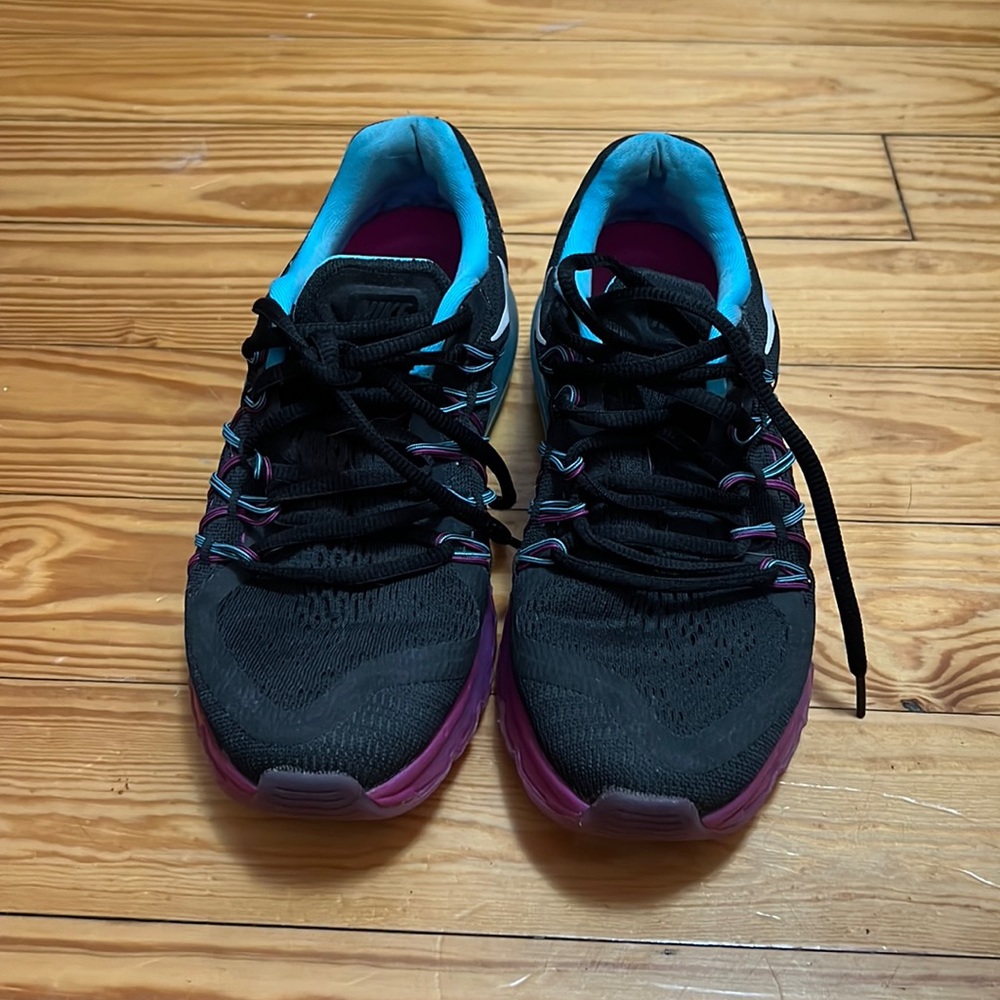 Nike air max 2017 running black with purple and blue shoes